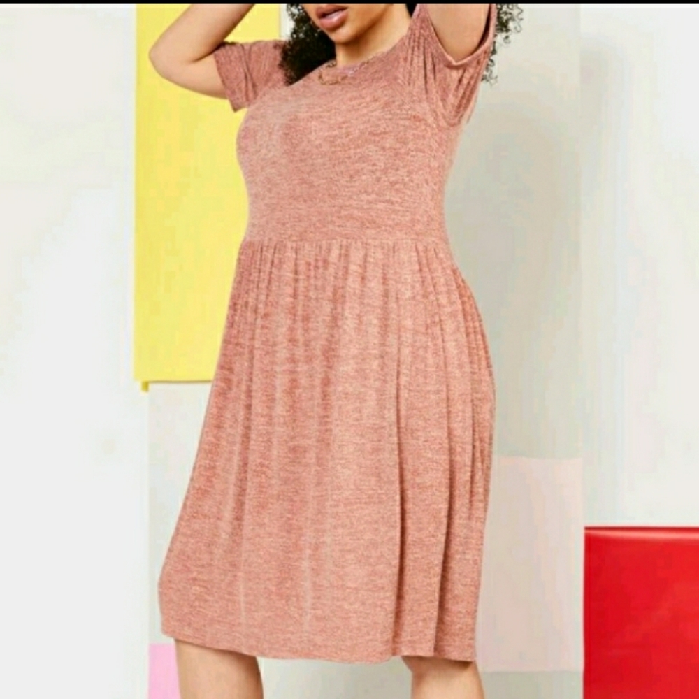 NEW Plus Knit Smock Dress - Picture 4 of 6